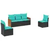 Image de Vidaxl salon de jardin 5 pcs avec coussins noir résine tressée