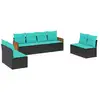 Image de Vidaxl salon de jardin 8 pcs avec coussins noir résine tressée