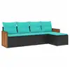 Image de Vidaxl salon de jardin 5 pcs avec coussins noir résine tressée