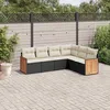 Image de vidaXL Salon de jardin 6 pcs avec coussins noir résine tressée 3227680