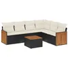 Image de vidaXL Salon de jardin 7 pcs avec coussins noir résine tressée 3227687