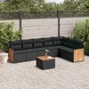 Image de vidaXL Salon de jardin 8 pcs avec coussins noir résine tressée 3227714