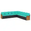 Image de Vidaxl salon de jardin 9 pcs avec coussins noir résine tressée