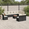 Image de vidaXL Salon de jardin 11 pcs avec coussins noir résine tressée 3227757
