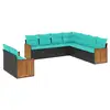 Image de Vidaxl salon de jardin 9 pcs avec coussins noir résine tressée