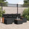 Image de vidaXL Salon de jardin 7 pcs avec coussins noir résine tressée 3227903