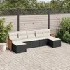 Image de vidaXL Salon de jardin 7 pcs avec coussins noir résine tressée 3227911