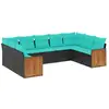 Image de Vidaxl salon de jardin 9 pcs avec coussins noir résine tressée