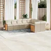 Image de Salon de jardin - vidaXL - 9 pcs - résine tressée - coussins amovibles - beige