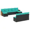 Image de Vidaxl salon de jardin 10 pcs avec coussins noir résine tressée