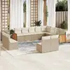 Image de Salon De Jardin Avec Coussins 12 Pcs Beige Résine Tressée Vidaxl