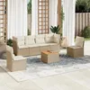 Image de vidaXL Salon de jardin avec coussins 7 pcs beige résine tressée 3223552