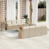 Image de vidaXL Salon de jardin avec coussins 9 pcs beige résine tressée 3224042