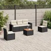 Image de vidaXL Salon de jardin 6 pcs avec coussins noir résine tressée 3224061