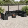 Image de vidaXL Salon de jardin 11 pcs avec coussins noir résine tressée 3224193