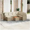 Image de Salon de jardin avec coussins 8 pcs beige résine tressée