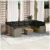 Image de Salon de jardin avec coussins 10 pcs gris résine tressée