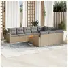 Image de Vidaxl salon de jardin 11 pcs avec coussins beige résine tressée