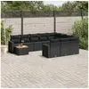 Image de Salon de jardin 11 pcs avec coussins noir résine tressée