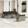 Image de Salon de jardin avec coussins 10 pcs gris résine tressée