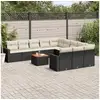 Image de Vidaxl salon de jardin 12 pcs avec coussins noir résine tressée