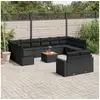 Image de Vidaxl salon de jardin avec coussins 13 pcs noir résine tressée