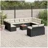Image de Vidaxl salon de jardin avec coussins 13 pcs noir résine tressée