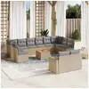 Image de Salon de jardin avec coussins 13 pcs beige résine tressée