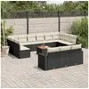 Image de Vidaxl salon de jardin avec coussins 14 pcs noir résine tressée
