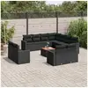 Image de Salon de jardin 12 pcs avec coussins noir résine tressée