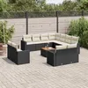 Image de vidaXL Salon de jardin 12 pcs avec coussins noir résine tressée 3224383