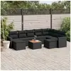 Image de Vidaxl salon de jardin 10 pcs avec coussins noir résine tressée
