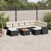 Image de vidaXL Salon de jardin 10 pcs avec coussins noir résine tressée 3224404