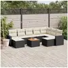 Image de Salon de jardin 10 pcs avec coussins noir résine tressée
