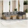 Image de Salon de jardin avec coussins 10 pcs beige résine tressée
