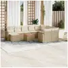 Image de Vidaxl salon de jardin 11 pcs avec coussins beige résine tressée