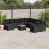 Image de vidaXL Salon de jardin 12 pcs avec coussins noir résine tressée 3224417