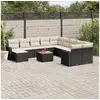 Image de Vidaxl salon de jardin 12 pcs avec coussins noir résine tressée