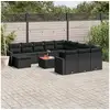 Image de Vidaxl salon de jardin avec coussins 13 pcs noir résine tressée