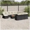 Image de Vidaxl salon de jardin avec coussins 13 pcs noir résine tressée