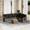 Image de vidaXL Salon de jardin avec coussins 7 pcs gris résine tressée 3224583