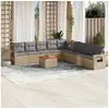 Image de Vidaxl salon de jardin avec coussins 10 pcs beige résine tressée