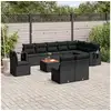 Image de Vidaxl salon de jardin 11 pcs avec coussins noir résine tressée
