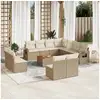 Image de Vidaxl salon de jardin avec coussins 12 pcs beige résine tressée