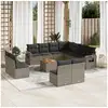 Image de Vidaxl salon de jardin avec coussins 12 pcs gris résine tressée