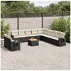 Image de Vidaxl salon de jardin 12 pcs avec coussins noir résine tressée