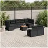 Image de Vidaxl salon de jardin 10 pcs avec coussins noir résine tressée