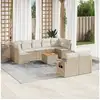 Image de Salon de jardin avec coussins 10 pcs beige résine tressée