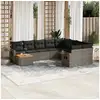 Image de Salon de jardin avec coussins 10 pcs gris résine tressée