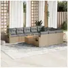 Image de Vidaxl salon de jardin 11 pcs avec coussins beige résine tressée